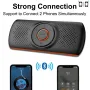 Car Bluetooth Speaker for Cell Phone Portable Bluetooth Handsfree Kit Wireless in Car Speakerphone Music Player with Visor Clip Supports Siri Google Assistant TF Card Playback