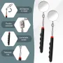 Extend 7-1/4\ to 30\ 360° Retractable Extension Rod Mirror Telescopic Inspection Detection lens Silver Pocket Clip Car Tools