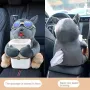 2 in 1 Car Mounted Tissue Box Cartoon Plush Doll Auto Armrest Box Hanging Paper Drawer Storage Car Trash Can Tissue Holder