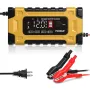 FOXSUR 12V 24V 10A Battery Charger with Intelligent Repair Screen Display for Cars and Motorcycles