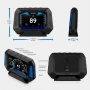 GEYIREN P21 HUD抬頭顯示器OBD 3.5吋汽車超速預警傾角儀汽車電子電壓警報器