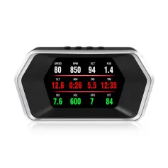GEYIREN P17 4.3\ OBD+GPS Dual System HUD Rotating LCD Detector Overspeed Water Temperature Speed Alarm Brake Turbine Test Mileage