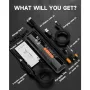 Portable Air Compressor 150PSI Rechargeable 10000mAh Tire Inflator Fast Inflation 5 Modes Digital Gauge LED Light for Car Bike Motorcycle Ball Camping Travel Accessories