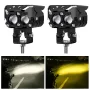1Pair 12-60V 60W Headlamp Fog Lamp Spotlight White & Yellow For Car Motorcycle