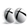 2pcs Car Suction Cup Mount Auxiliary Rearview Mirror 360° Rotating Wide-angle Round Frame Blind Spot Mirror