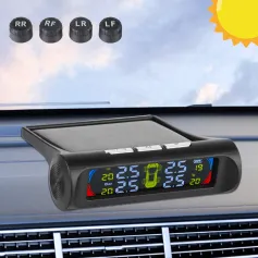 Saulės USB galia TPMS automobilių padangų slėgio stebėjimo sistema Automatinė apsaugos signalizacijos sistema Padangų temperatūros monitorius Išoriniai jutikliai