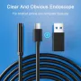 5.5mm HD Car Endoscope Camera 1m/5m/10m Micro 8 LED IP67 Waterproof Industrial Smartphone Camera USB Type C