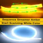 2pcs 12V 60cm Car LED thin Light Bar Dual-Color DRL Flowing Turn Signal Light Strips LED Car Daytime Running Light Flexible Headlights Brake Strip Lights Turn Signal