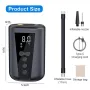 15Psi Cordless Air Pump Inflator Air Compressor Digital LCD Display Pressure Gauge with LED Light for Football Volleyball Basketball