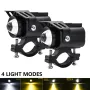 2PCS 9-32V Headlight Fog Flash Light Spotlight LED Light Yellow White For Car Motorcycle