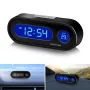 Mini Electronic Car Clock Watch Dashboard Clock Night Light Temperature LCD Backlight Digital Display Time Watch Auto Dashboard Clocks Luminous Thermometer