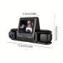 Car Dash Cam Camera Front Interior Rear 3 Lens Camera HD 1080P Car DVR with 64G Memory Card Wifi