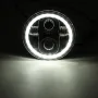 5.75'' 75W 6000K DRL Amber Halo Angle Eyes Projector LED Round Headlights Low/High Beam Turn signal Light