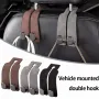 Multi-function Car Seat Back Double Hook Flip Fur Leather Mobile Phone Holder Metal Hook Premium Suede Rear Seat Hanging Dual Hook 20KG Large Load-Bearing Alloy Hook Hanger
