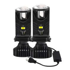 Infitary 12-36V Pair H4 LED Projector Headlight 6500K 55W Headlamp Universal for Cars and Motorcycles IP68 Waterproof