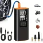 Cordless Smart Car Tire Inflator Dual Screen Display with LED Light Accurate Pressure Measurement Portable Multi-function Car Air Pump