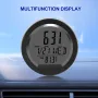 Car Solar Car Clock Temperature Gauge LED Digital Display Night Light Intelligent Car Thermometer Clocks Dashboard Thermometer Electronic Watch Time