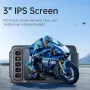 AZDOME Motorcycle Driving Recorder Front Rear Dual Lens DVR BSD Warning Function Waterproof Lens HD Wide Angle GPS Track M600