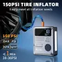 MUDIRO 6000A Car Jump Starter with Air Compressor 150PSI PD30W Fast Charge 2 LED Lights Smart Display for Cars Motorcycles 10L Diesel Engines