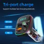 Car FM Transmitter PD Type C Dual USB Ambient Player MP3 Charger Bluetooth 5.3 Wireless Light Handsfree PD QC3.0