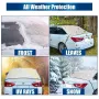 Car Rear Windshield Snow Cover 4-Layer For Winter Snow Frost Removal With Magnetic Edge And Windproof Belt Waterproof Dustproof Privacy for Seden