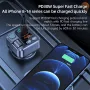 Car Bluetooth Receiver USB U Disk Read PD20W Fast Charging Digital Display Car Mobile Phone Adapter FM Transmiter with LED Display