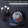 230W Car Fast Charger Adapter USB C 5-port Charging With 3 In 1 Cable For IPhone 14 Pro Max 13 12 for Samsung Galaxy S23/22