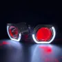2.5'' VER 8.1 Bi-Xenon Projector Lens H1 Motorcycle Headlight for X5 BM Sport Motorcycle LED Square Angel Eyes DRL Retrofit H4 H7