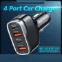 60W Car Charger Fast Charging Dual Pd 30W + Dual QC 3.0 18W Car Charger USB Car Charger for Android for iPhone