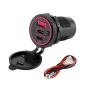 12-24V Triple USB Car Charger Socket QC3.0 & Two PD3.0 With ON/OFF Independent Switch Fast Charging Adapter