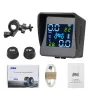 USB Güneş Şarjlı Motosiklet TPMS Motor Lastik Basıncı Lastik Sıcaklığı İzleme Alarm Sistemi 2 Harici Sensörlü