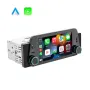 Som automotivo Single Din de 5 polegadas, MP5 player, tela sensível ao toque ultra nítida de 300 PPI, Bluetooth, interconexão reversa, sem fio, Apple CarPlay/Android Auto, USB tipo C, carregamento rápido