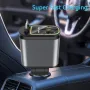 Carregador de carro 4 em 1 de 120 W com carregamento rápido, carregador USB retrátil com luz ambiente e 2 portas USB, adaptador tipo C, cabo de porta de carregador Apple