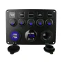 Auto Boot Schakelpaneel Waterdichte Digitale Voltmeter Dubbele USB-poort 12 Stopcontacten Combinatie Marine LED Rocker 5 Gang