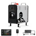 HCALORY HBS2 3.5L 8KW dísel bílastæðahitari með sjálfvirkri ræsingu og stöðvun 2500/5000M hásléttustilling Bluetooth/fjarstýring/LCD greindur stjórnun 12V/24V/220-240V fyrir vörubíla eftirvagn sendibíll bátatjald