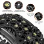 2pcs Full Cover Tire Snow Chains Anti-Slip Sand Muddy Roads with Quenched Steel Studs Winter Safety Emergency Necessities For Cars SUV Truck ATV Motorcycle
