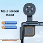 Car Phone Holder Display Screen Mount 360 Degree Adjustable Clip Strong Magnetic Attachment Anti Slip Silicone Protection for Tesla Model 3/Y/X/S