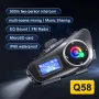 Coralme Q58MAX Motorcycle Helmet Mixing Intercom Helmet Bluetooth Headset with 300m Double Intercom Helmet Headset Group Speaker with LCD Display