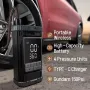 Wireless Portable Air Compressor Digital Tire Inflator 150 PSI 4000mAh Rechargeable Battery LED Light Emergency Power Bank Auto Pump for Car Motorcycle Bicycle Ball