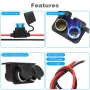 Car Socket with Blade Fuse 2-Socket Splitter 12V Lighter Power Outlet Replacement Waterproof Plug for Car Marine Truck ATV RV