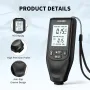 HW400 High Precision Car Paint Thickness Gauge Tester Highly Sensitive Probe Coating Thickness Gauge Automotive Paint 0-2000UM Accuracy Industrial Metal Layer Detector