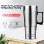 12V/24V Car Electric Heating Mug Water Heater Thermos Stainless Steel Heating Kettle Electric Cup Heating Water Cup Car Water Heater Insulation Cup