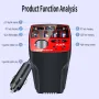 Car Inverter 12V 24V to 220V 200W Power Converter Charger QC3.0USB Multi-Port Fast Charging Intelligent Voltage Monitoring
