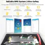 Gokwh 12V 200Ah BT + SOC Mini Car Bluetooth Energy Storage Box Battery Built-in Smart APP & LCD Energy IP65 Protection Level