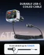 Bluetooth 5.3 FM Transmitter Car Adapter 66W PD & QC 3.0 Fast Charging with USB-C Cable Wireless Radio Adapter with Light Control HiFi Bass Hands-Free Calling