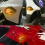 Pair 12V Diamond Shaped Dual Lights LED Motorcycle Turn Warning Waterproof Daytime Running Lamp
