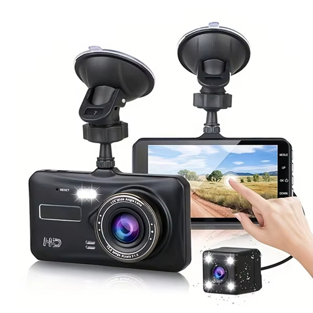 Dual Car DVR Camera + Buck Cable