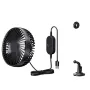 12V/24V 360° Rotation Car Cooling Fan 3Speed Single Head Electric Car Cooler Sucker Air Circulator Fan Electric Car Circulator for Auto Truck Off-Road