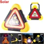 Solar Emergency Triangle Warning Light Safety Emergency Car Warning Frame Traffic Warning Sign Car Tripod Solar Reflective Triangle Emergency Light Warning