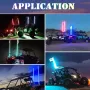 3ft / 4ft / 5ft LED Whip Lights Antenna Flag Pole Quick Release Base For ATV RGB AU UTV
